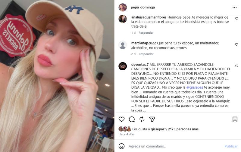Comentarios que recibió "Pepa", esposa de Américo - Instagram
