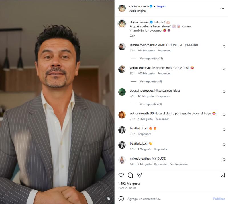 Cristóbal Romero en Instagram | Felipe Camiroaga hecho con IA
