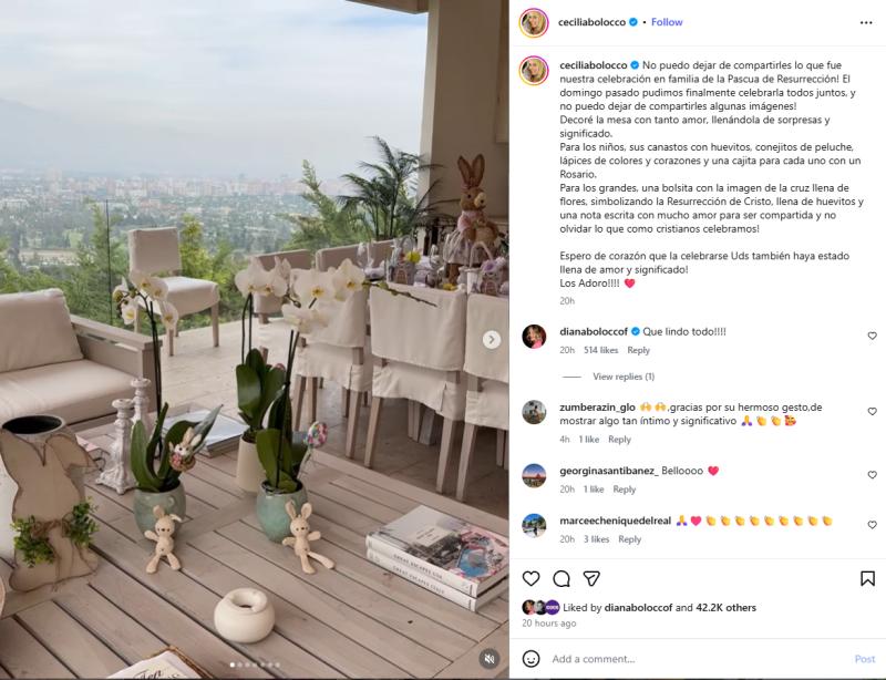 Cecilia Bolocco en Instagram