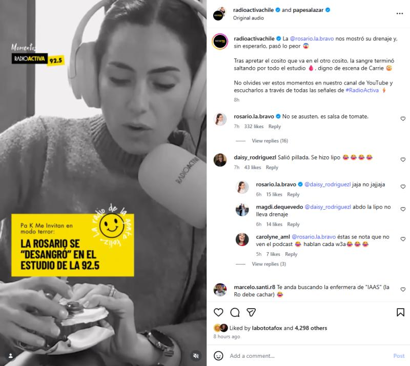 Rosario Bravo | Instagram RadioActiva