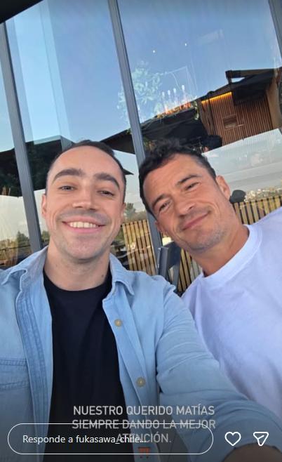 Orlando Bloom en Chile | Instagram @fukasawa_chile