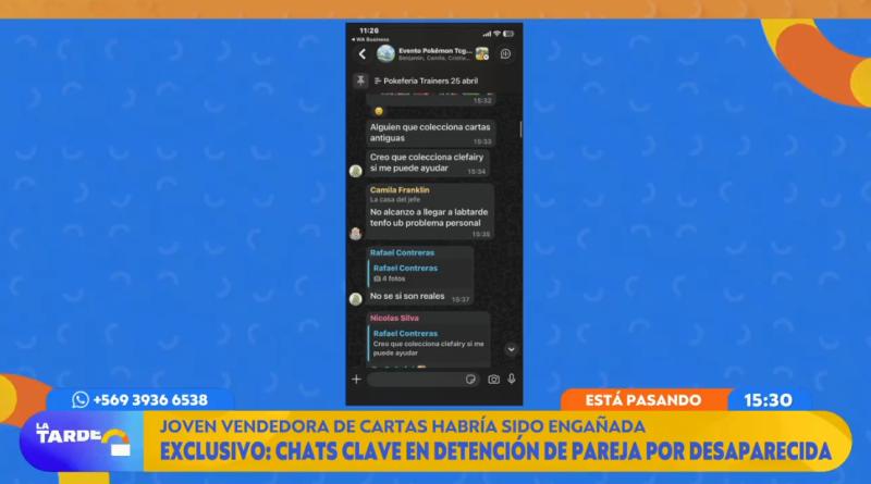 Chats clave en la desaparición de joven que vendía cartas Pokémon