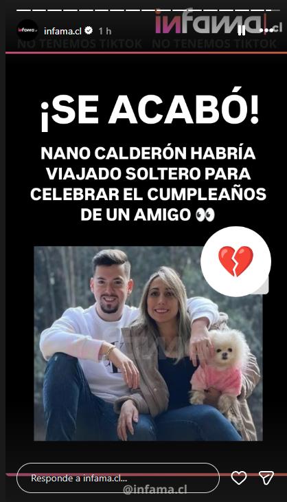 Relación de Nano Calderón y Rebeca Naranjo habría terminado | Instagram
