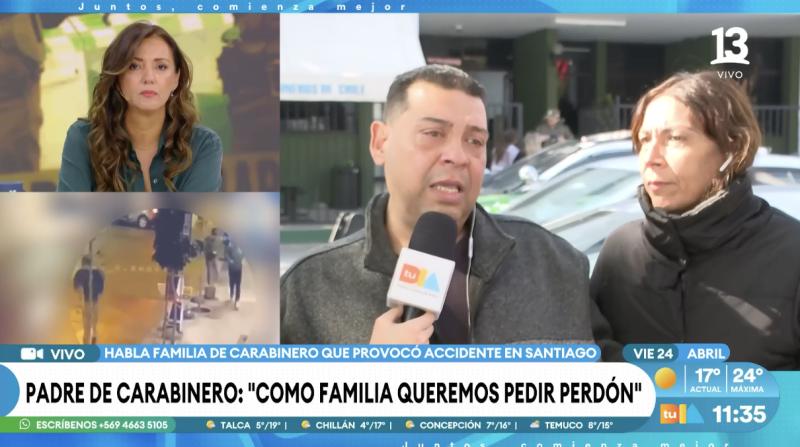 Padre de carabinero explica por qué su hijo escapó del lugar del accidente.