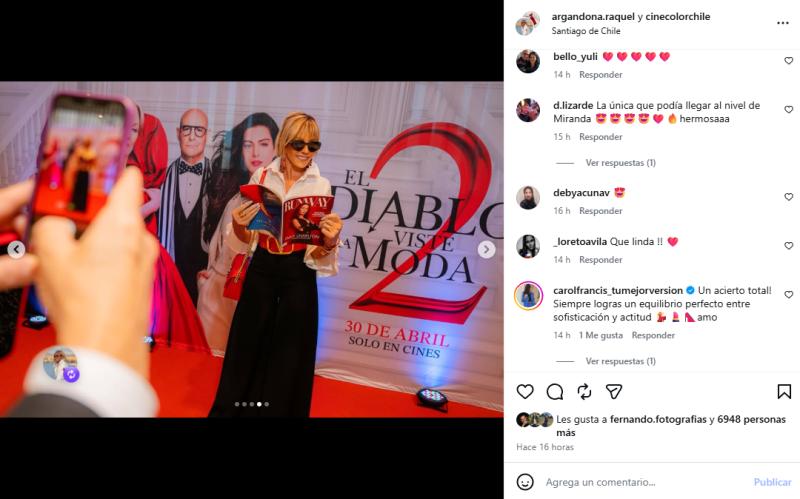 Comentarios en publicación de Raquel Argandoña | Instagram