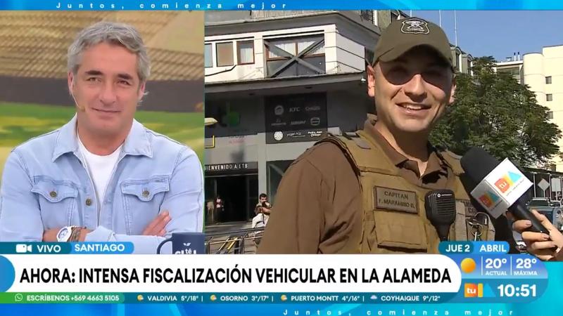 Carabinero protagoniza cómico momento en Tu Día