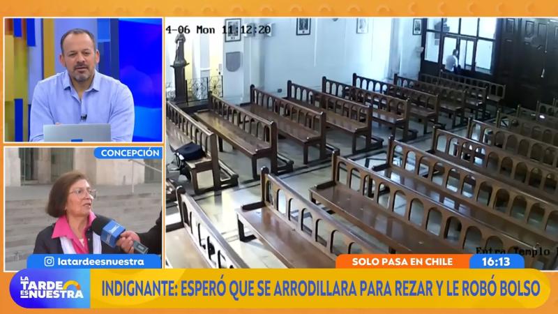 Adulta mayor estaba rezando y sufrió robo en una iglesia de Concepción