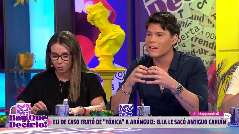 Cuco Cerda hablando con Pamela Díaz en "¡Hay que decirlo!"