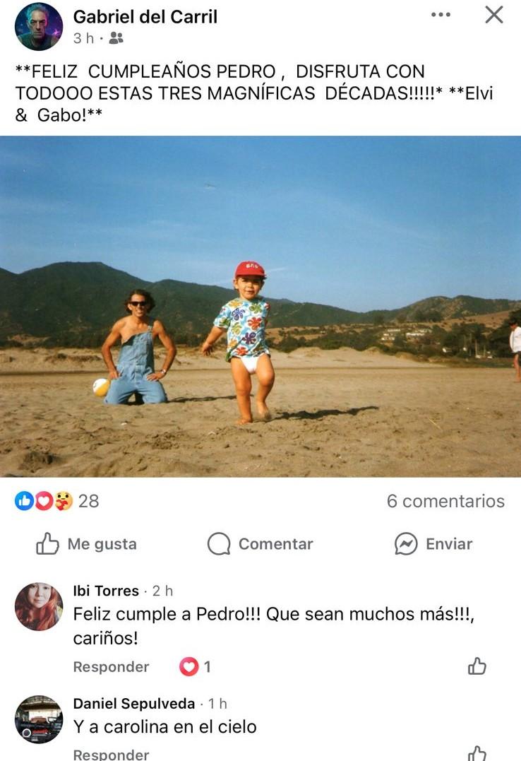 Saludo de Gabriel del Carril - Facebook