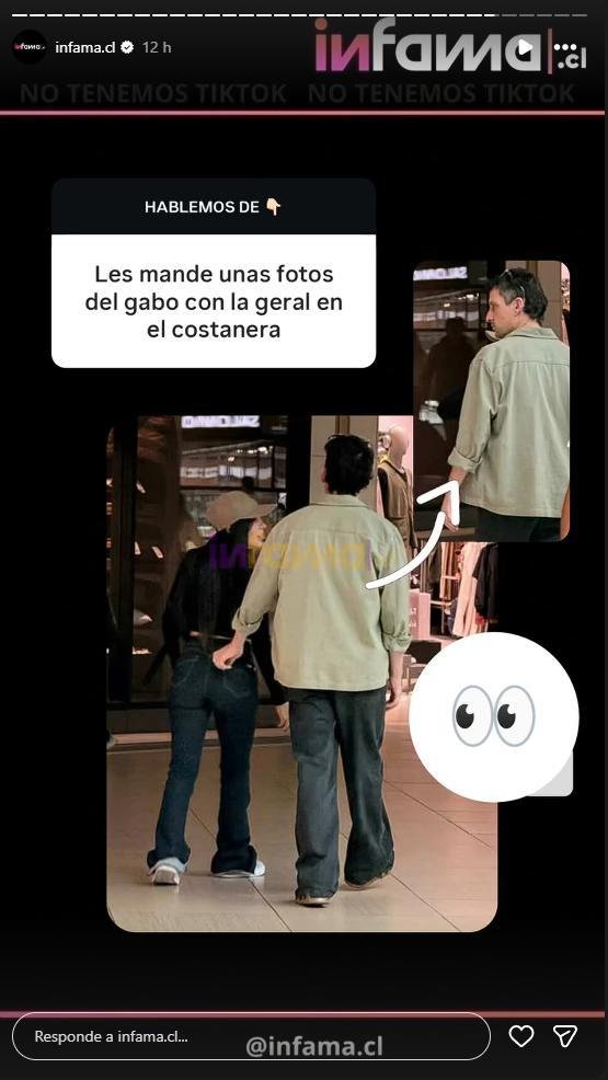 Geraldine Muñoz y Gabriel Urzua fueron vistos juntos | Instagram