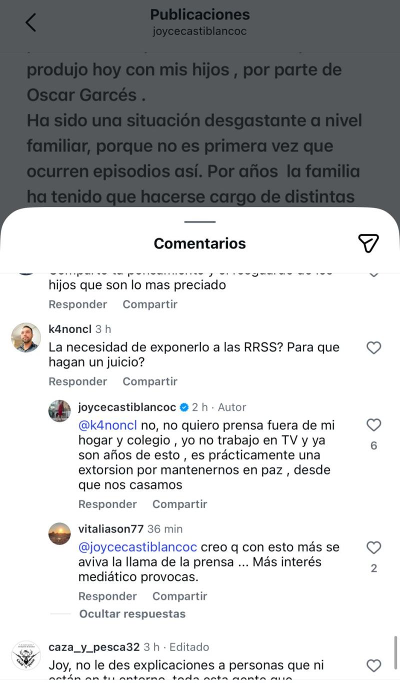 Nuevas declaraciones de Joyce Castiblanco contra Óscar Garcés | Instagram