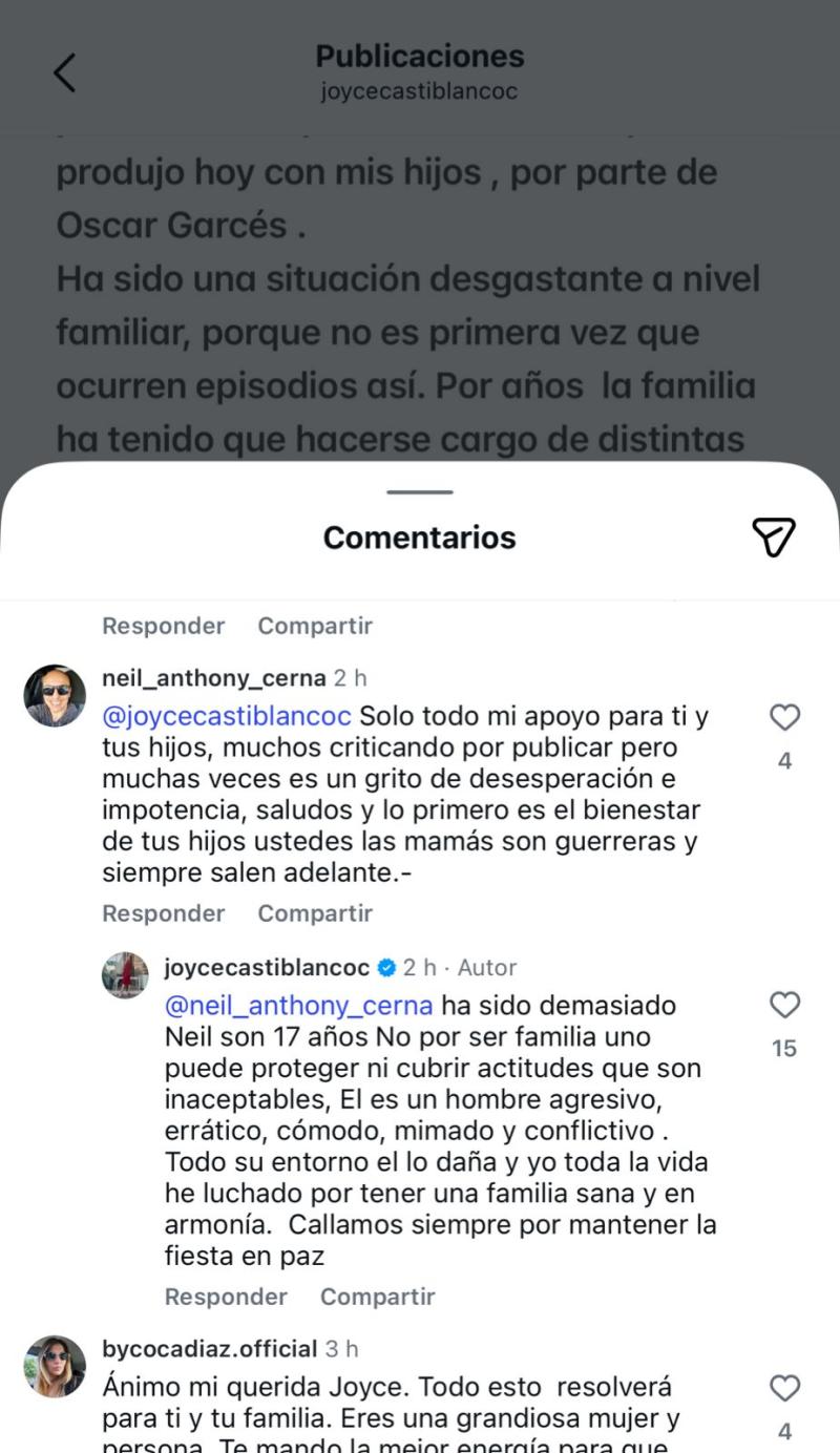 Nuevas declaraciones de Joyce Castiblanco contra Óscar Garcés | Instagram