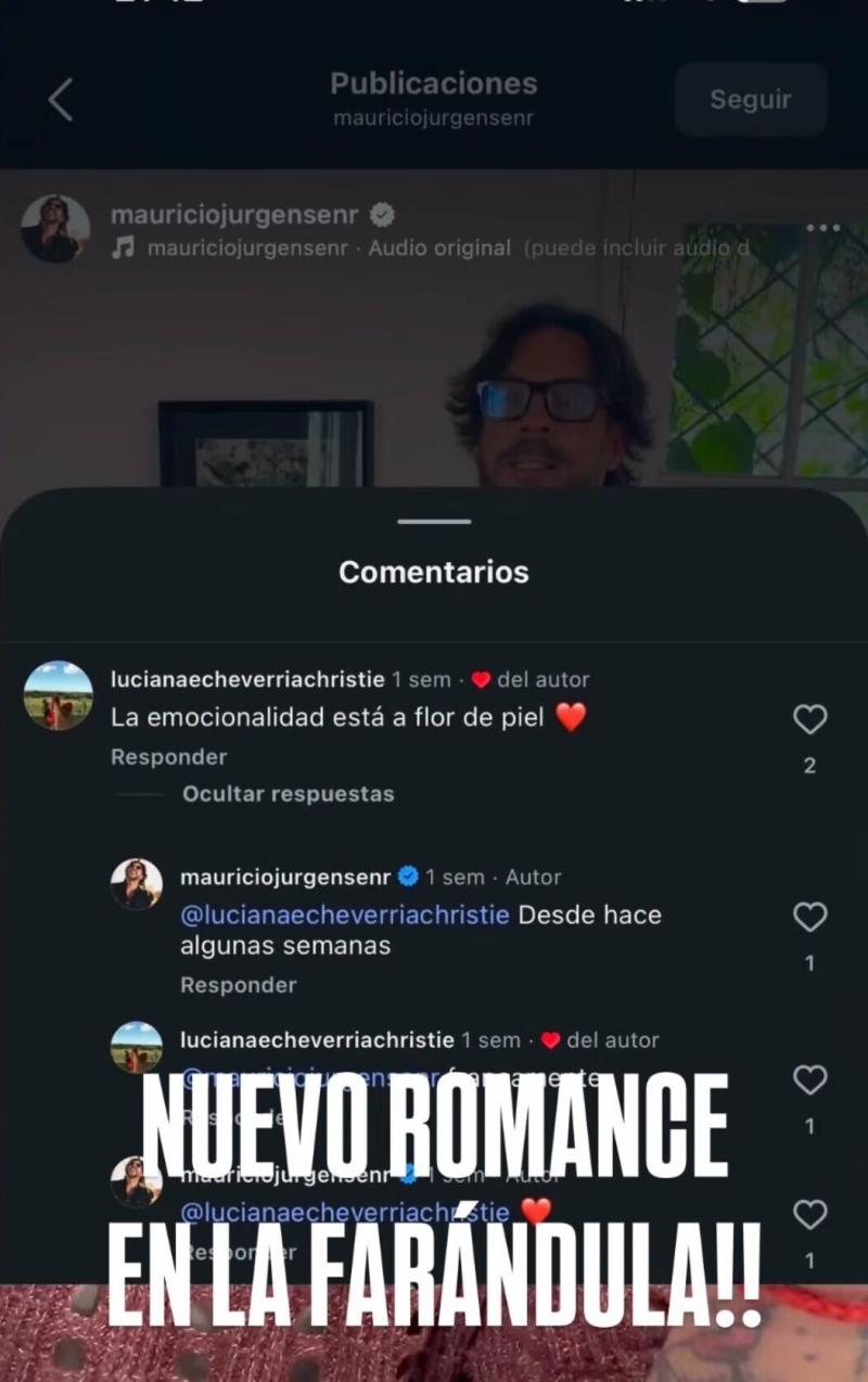 Comentarios de Luciana Echeverría en publicaciones de Mauricio Jürgensen | Instagram