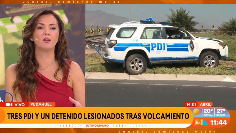 Vehículo de la PDI vuelca en cercanías del aeropuerto