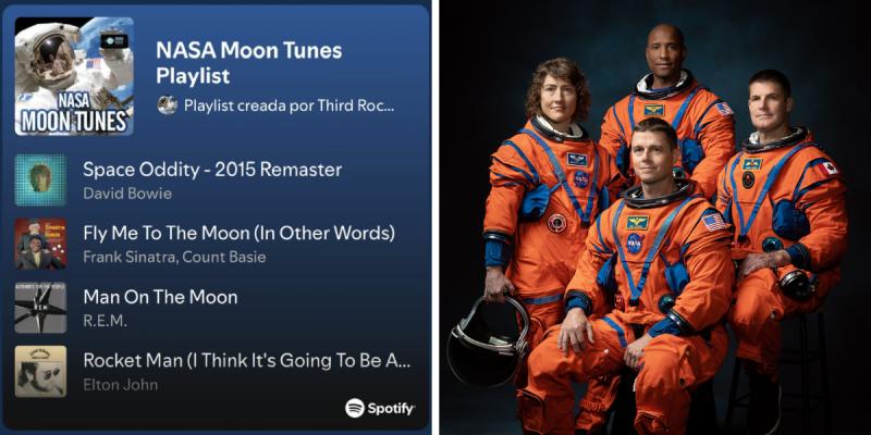 De Bowie a Adele: la inesperada banda sonora que acompaña a los astronautas en su viaje a la Luna