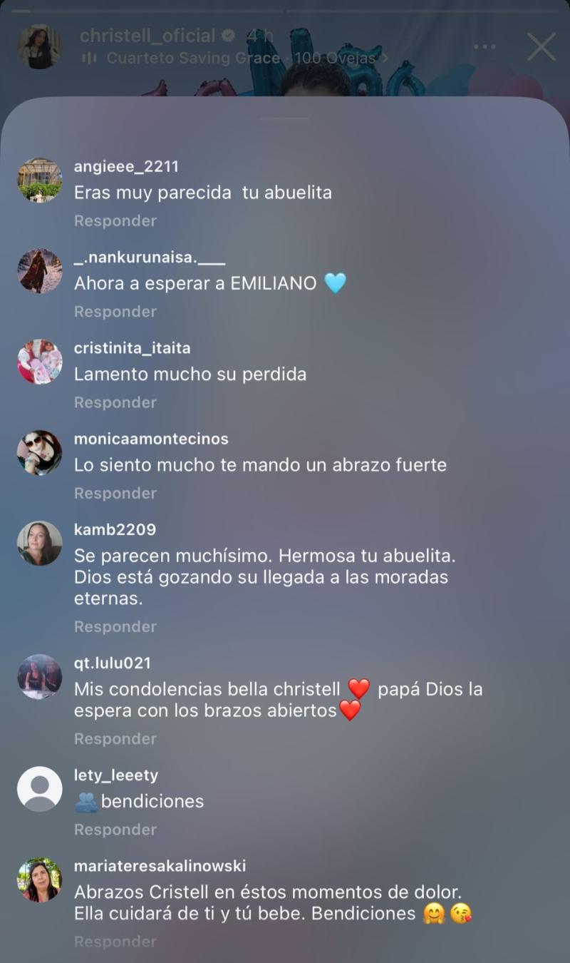 Comentarios de apoyo a Christell | Instagram