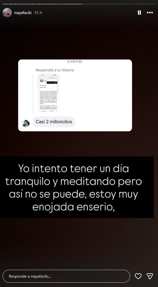 Naya Fácil en sus historias de Instagram