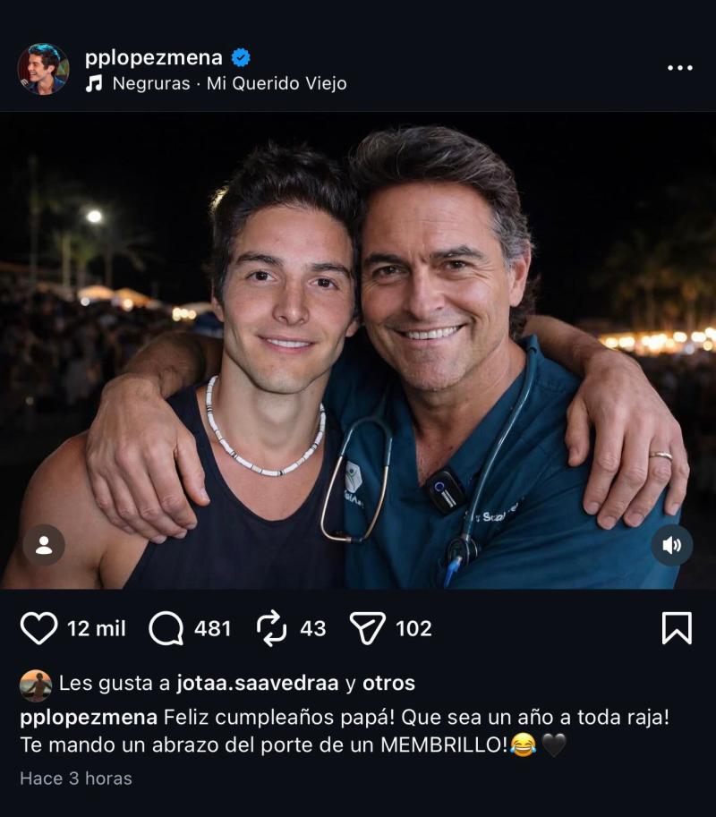 Actor Pedro Pablo López saludó a Sebastián Jiménez por su cumpleaños - Instagram