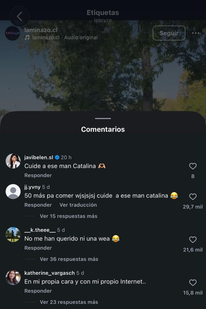 El comentario de Javiera Belén al video de Diego Bazaes que se robó las miradas - Instagram
