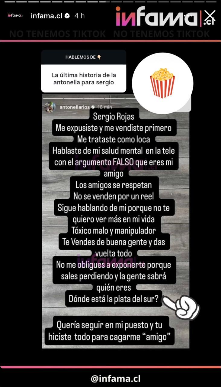 Historia de Antonella Ríos | Instagram