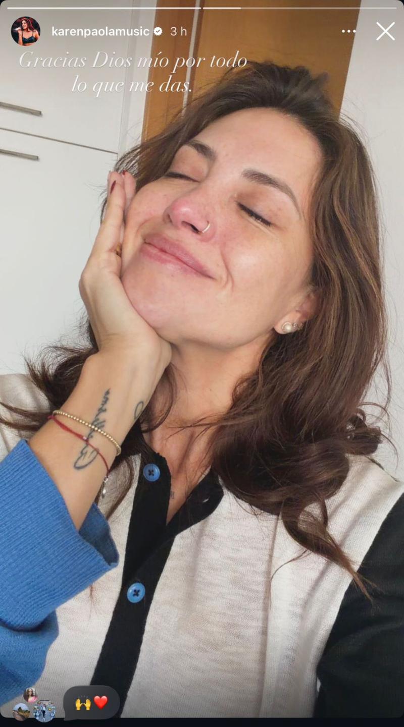 Karen Paola compartió registro llorando de emoción - Instagram