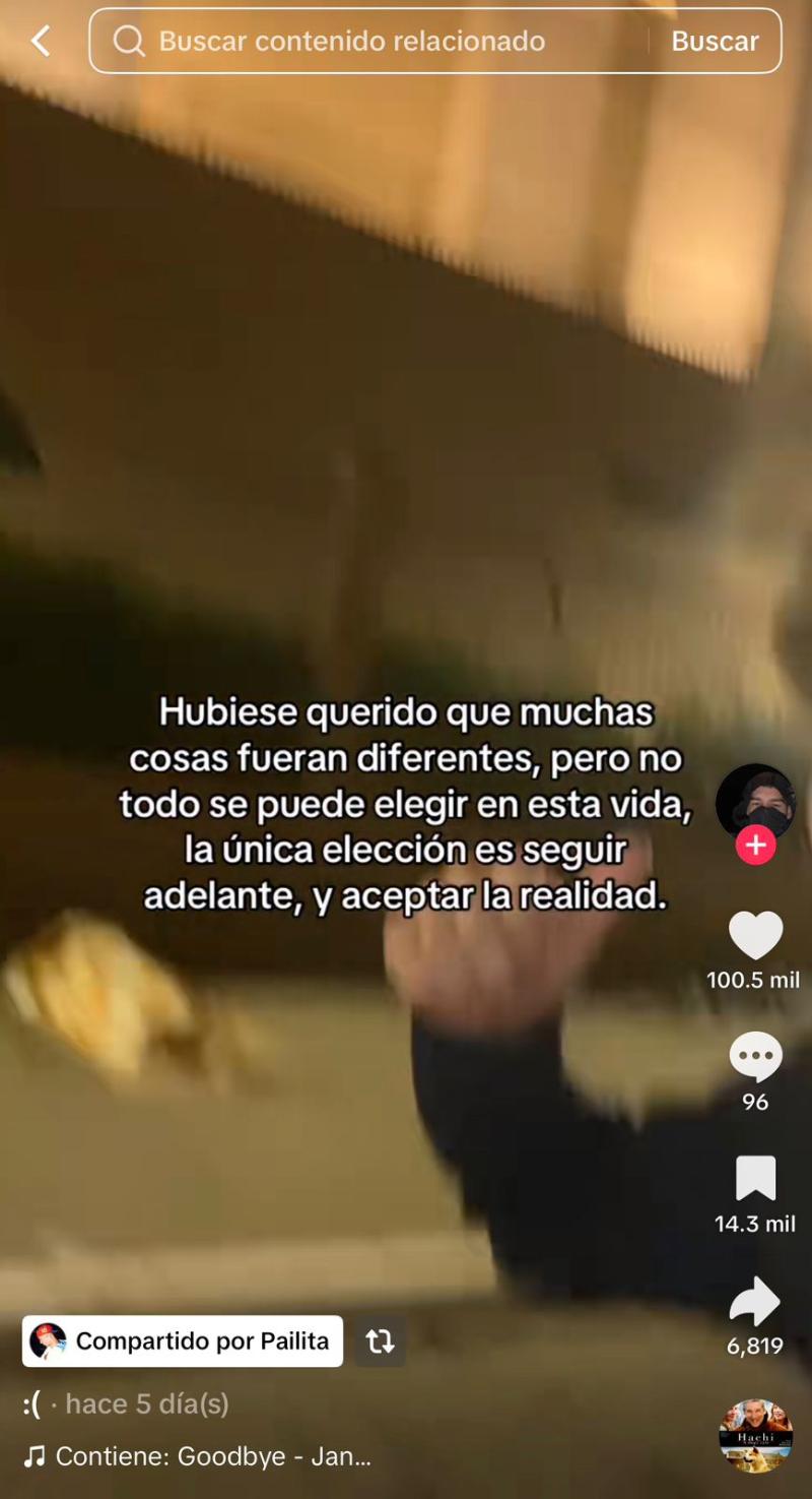 Publicación compartida por Pailita en Tiktok.