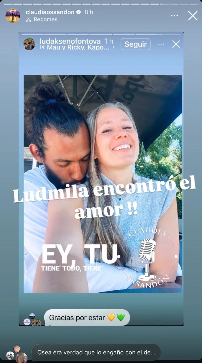 La foto de Ludmila Ksenofontova y misterioso galán - Créditos: Instagram Claudia Ossandon