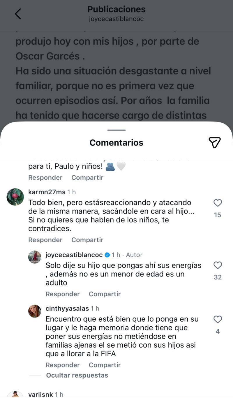 Nuevas declaraciones de Joyce Castiblanco contra Óscar Garcés | Instagram