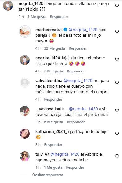 Comentario en foto de Marité Matus | Instagram