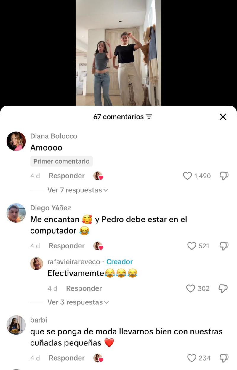 Diana Bolocco también reaccionó al video de su hija con Rafaela Vieira - Créditos: Tiktok