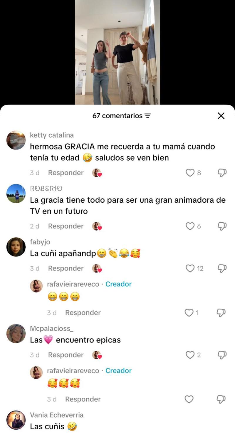 Diana Bolocco también reaccionó al video de su hija con Rafaela Vieira - Créditos: Tiktok