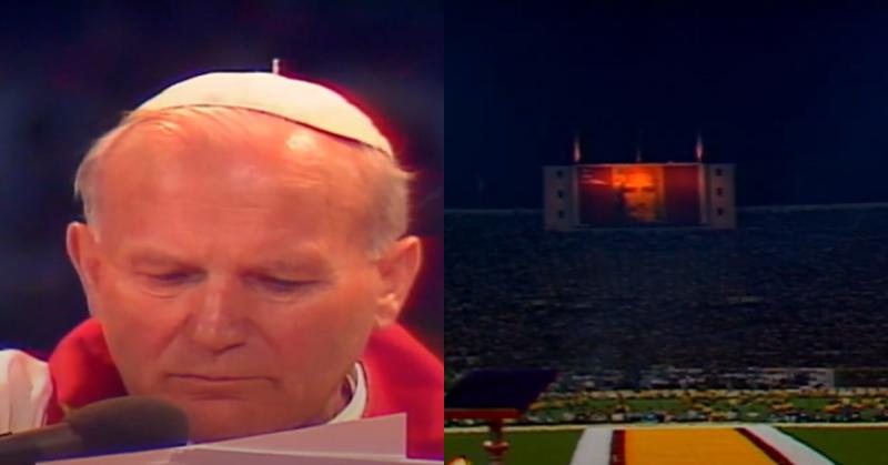Juan Pablo II se reunió con miles de jóvenes en el Estadio Nacional en 1987