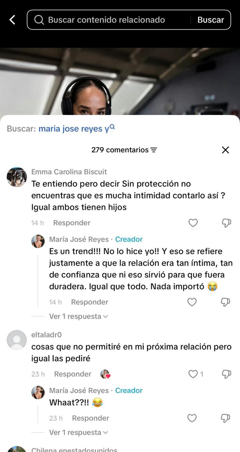 Reacciones a publicación de María José Reyes | Instagram