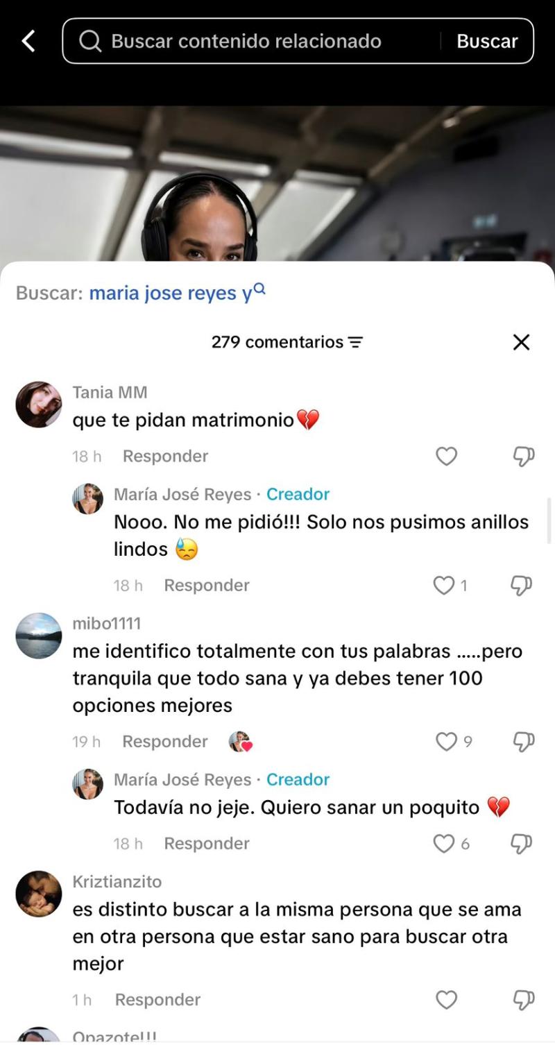 Reacciones a publicación de María José Reyes | Instagram