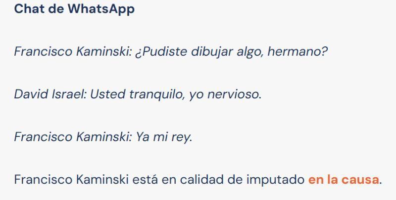 Chats filtrados entre Francisco Kaminski y el "el rey David" | T13