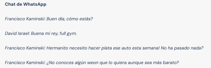 Chats filtrados entre Francisco Kaminski y el "el rey David" | T13