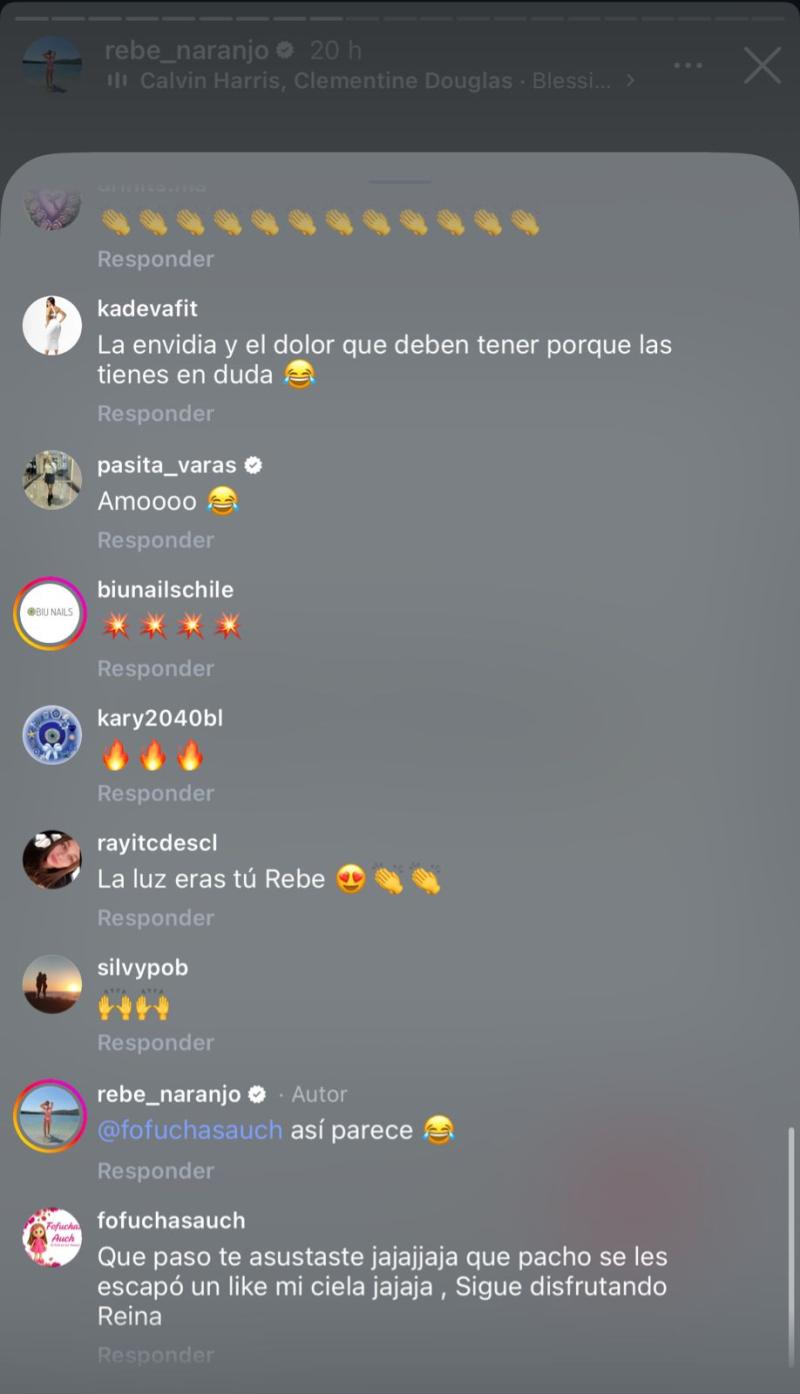 Reacciones en publicación de Rebeca Naranjo | Instagram