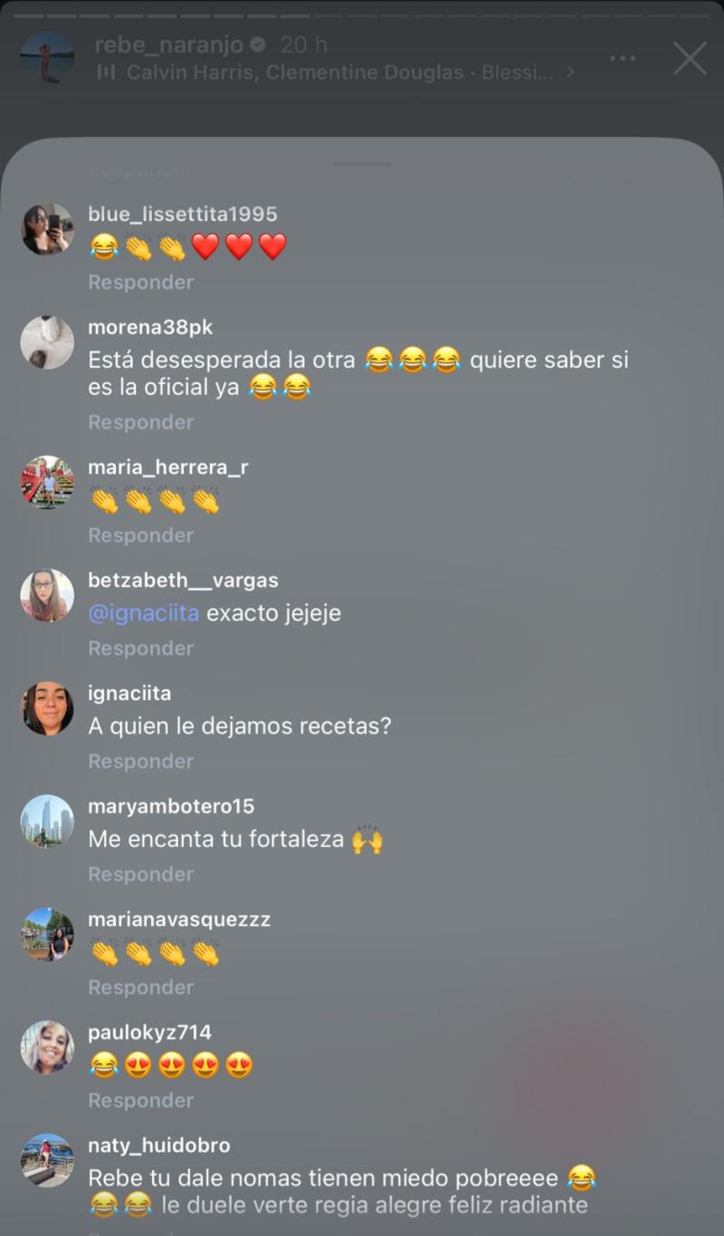Reacciones en publicación de Rebeca Naranjo | Instagram