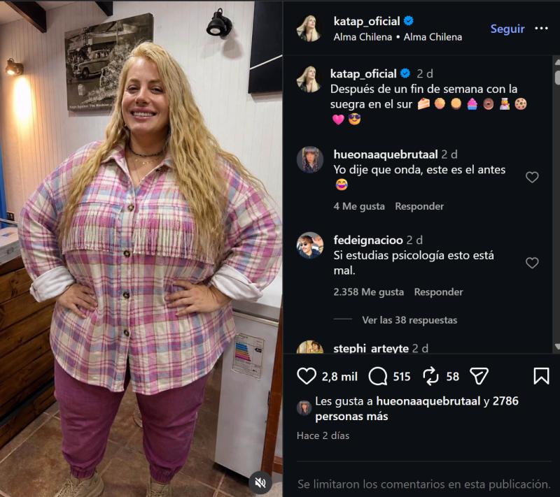 Críticas a Catalina Palacios en Instagram