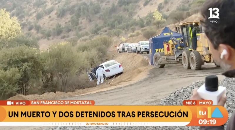 Mostazal: un muerto y dos detenidos tras persecución.