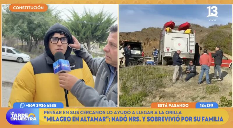 Renato Ortíz habla sobre el milagro que vivió tras nadar por horas en costa de Constitución.