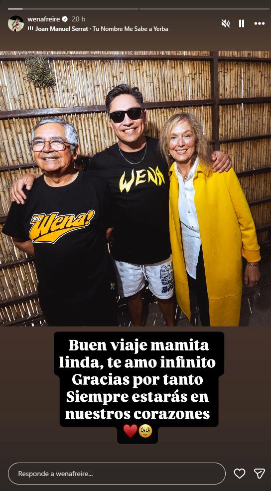 Sergio Freire da a conocer la muerte de su madre | Instagram