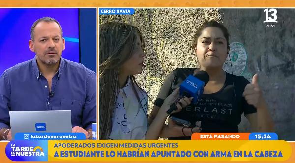 Cerro Navia: estudiante amenazó a compañero con un arma de fuego.