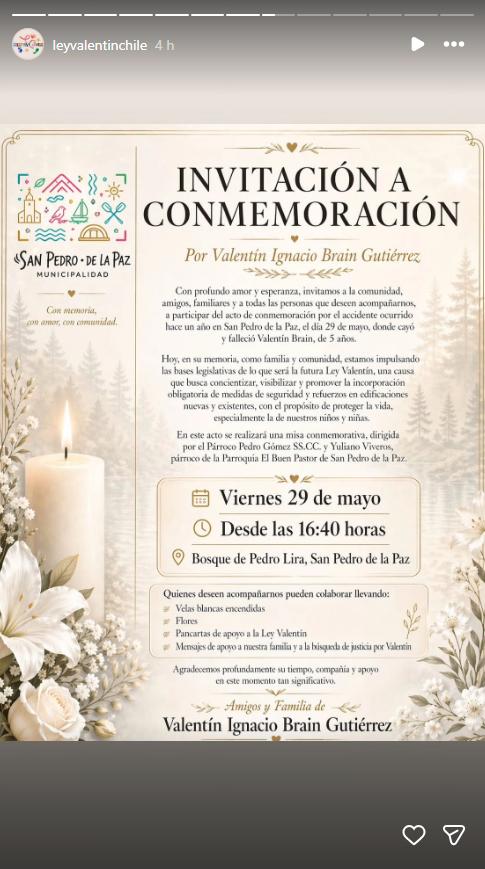 Pamela Gutiérrez por conmemoración accidente de su hijo | Instagram