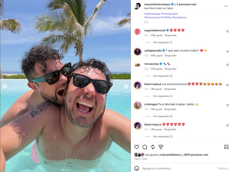 Comentarios en publicación de la pareja | Instagram