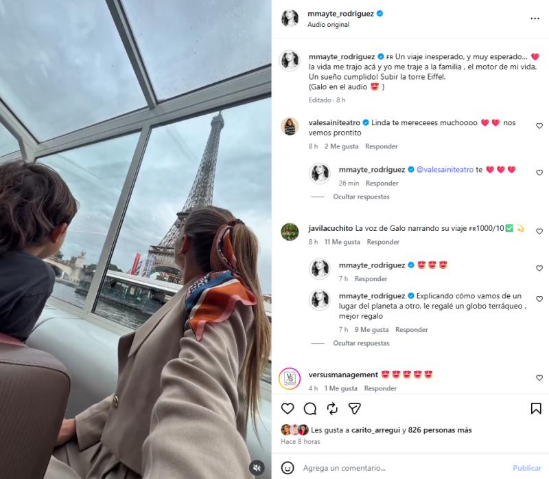 Hijo de Mayte Rodríguez narra en francés sus vacaciones por París | Instagram