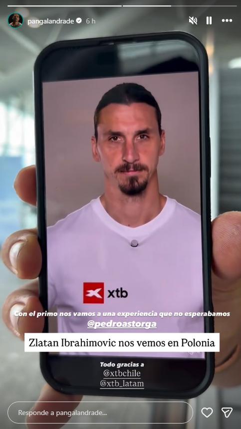 Pangal Andrade mostró video de Zlatan Ibrahimović rumbo a Polonia | Instagram