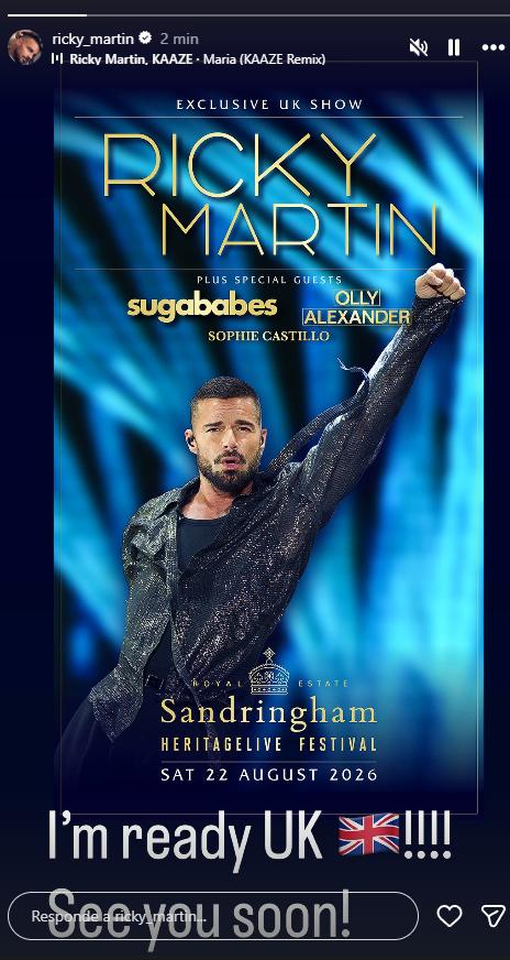 Gira por Europa de Ricky Martin | Instagram