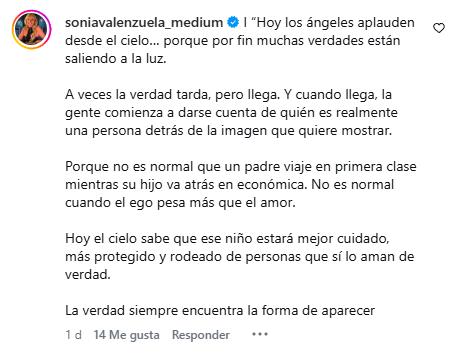 Comentarios de la médium | Instagram