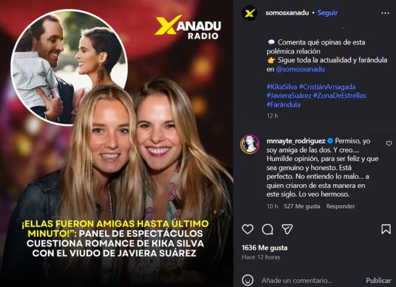 Mayte Rodríguez defiende relación de Kika Silva con viudo de Javiera Suárez | Instagram